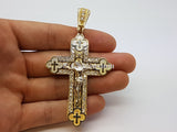 Real 10K High Polish Solid Yellow Gold Zevach Jumbo Cross - orquebec