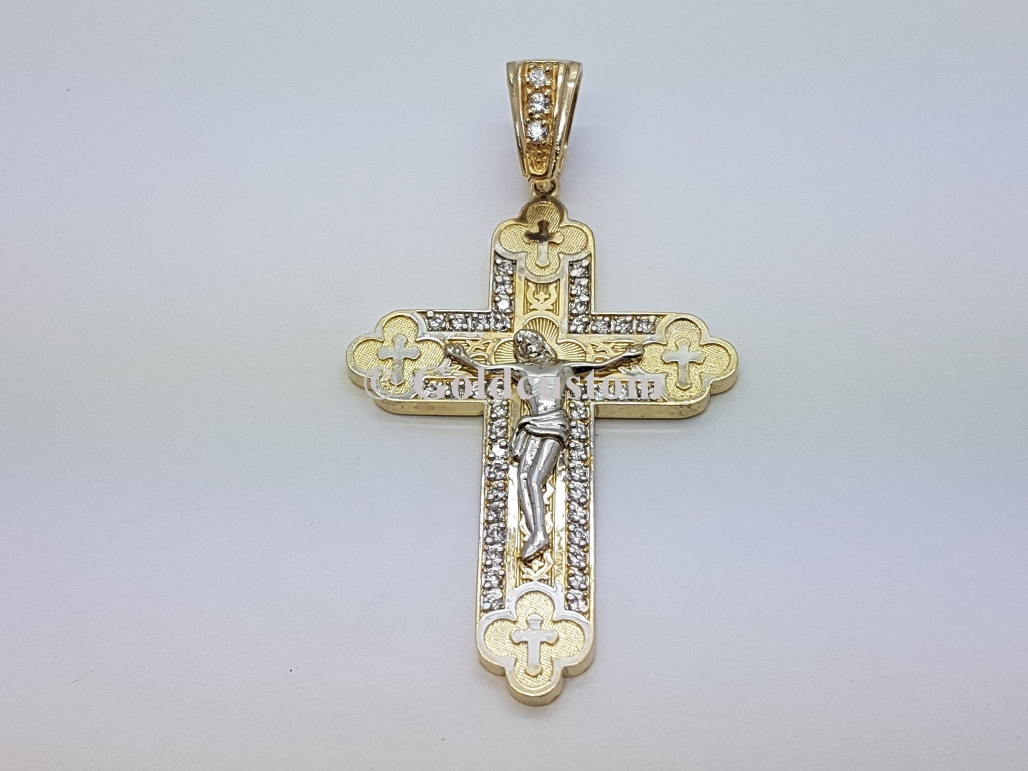 Real 10K High Polish Solid Yellow Gold Zevach Jumbo Cross - orquebec