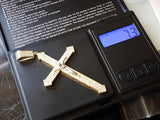 Real 10K High Polish Solid Yellow Gold Zimri Jumbo Cross - orquebec