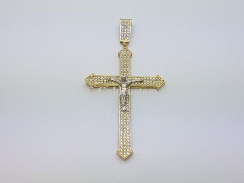 Real 10K High Polish Solid Yellow Gold Zimri Jumbo Cross - orquebec