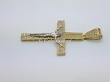 Real 10K High Polish Solid Yellow Gold Zion Jumbo Cross - orquebec