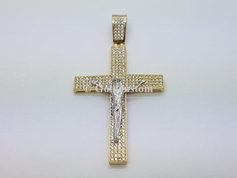 Real 10K High Polish Solid Yellow Gold Zion Jumbo Cross - orquebec