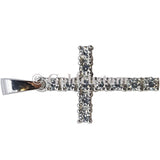 Real 10K High Polish White Gold Agatha Cross Pendant - orquebec