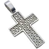 Real 10K Solid White Gold Abadios Cross Pendant - orquebec