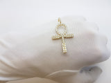 Real 10K Solid Yellow Gold Cross Pendant - orquebec