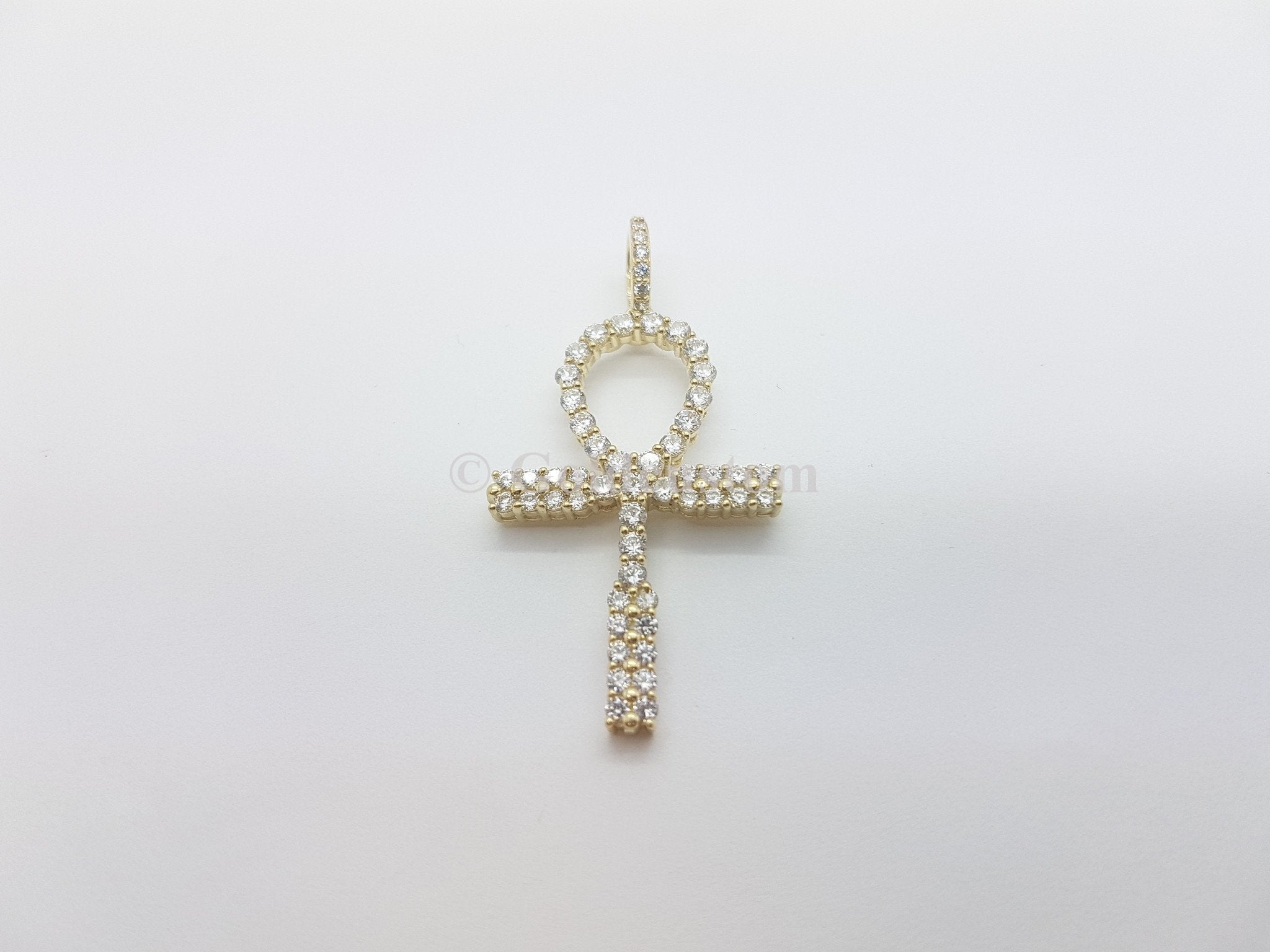 Real 10K Solid Yellow Gold Cross Pendant - orquebec