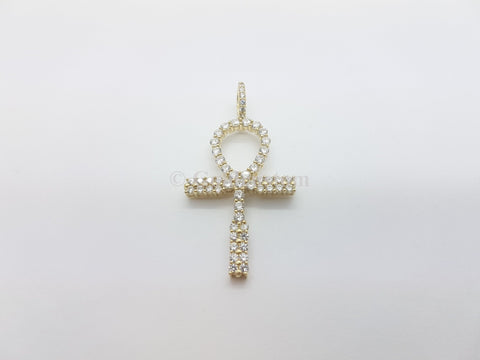 Real 10K Solid Yellow Gold Cross Pendant - orquebec