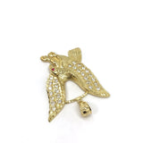 Red Eye Flying Eagle 10K Yellow Gold Pendant - orquebec