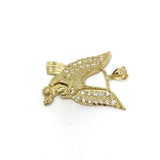 Red Eye Flying Eagle 10K Yellow Gold Pendant - orquebec