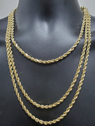 Rope Chain Diamond cut in 10 karat Gold 5MM | Chaine Torsade en or 10kt en coupe diamant 5mm-Gold Custom