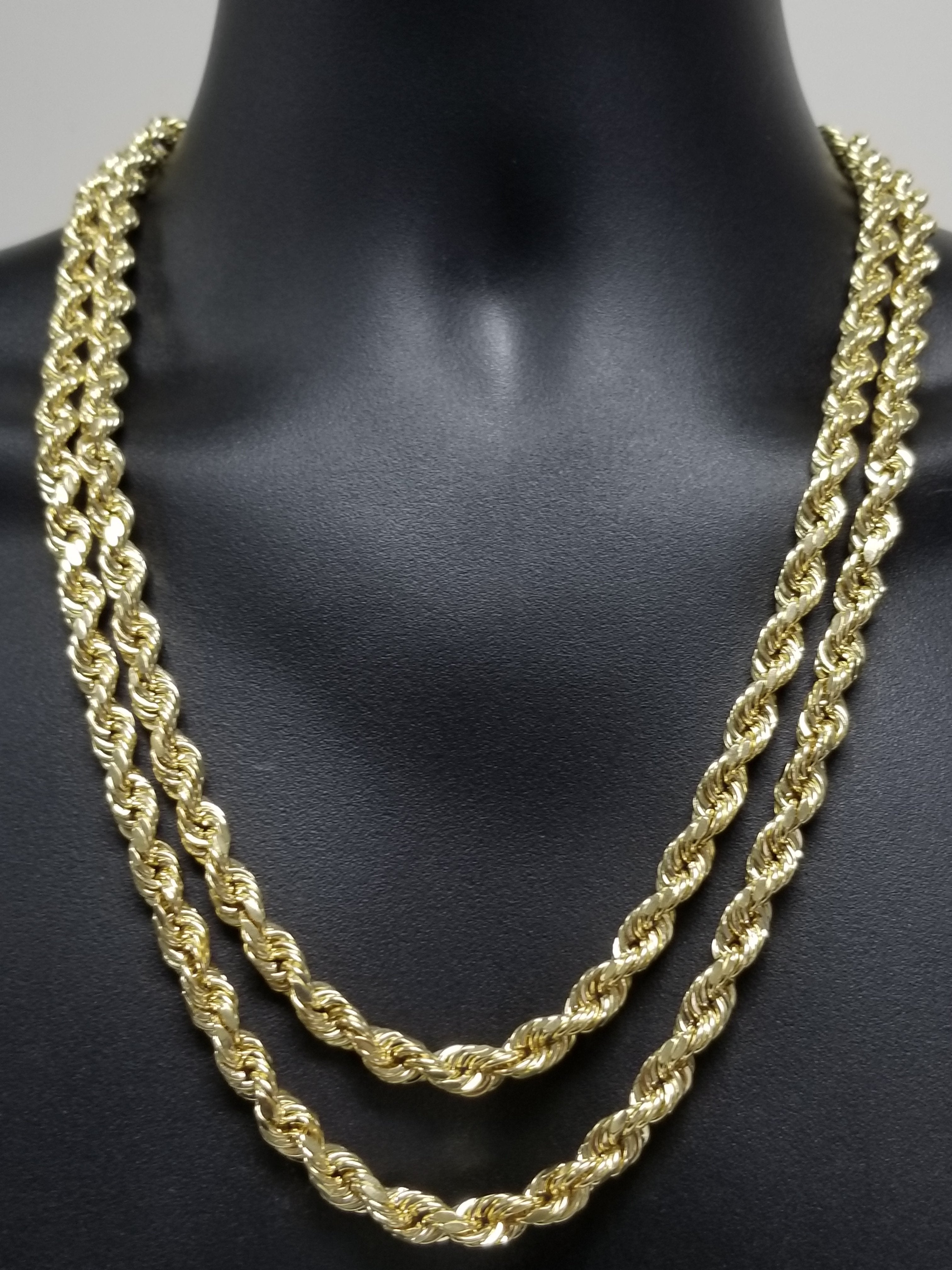Rope Chain For Men in 10 karat Gold Italien Diamond Cut 8mm | Torsade de 8mm coupe diamant pour lui en or jaune 10kt-Gold Custom