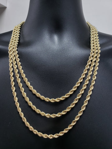 Rope Chain in 10 karat gold 6mm wide for men | Chaine Torsade de 6mm pour homme en or 10K - semi-solide J1060-Gold Custom