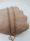 Solid 10K Rose Gold Rope Chain 3mm For Men | Chaine en or 10K pour homme en or rose 10kt et 3mm-Gold Custom