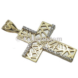 Solid Gold Kurucz Cross Charm Pendant - orquebec