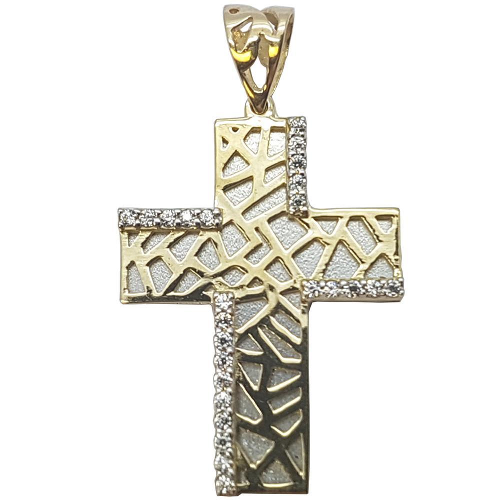 Solid Gold Kurucz Cross Charm Pendant - orquebec