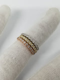 Stackable  0.72ct  diamonds ring Yellow Rose White gold 10k - orquebec