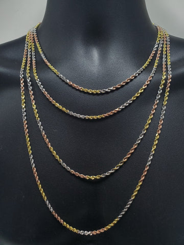 Torsade en or 3 couleurs 10K pour homme 3.5mm | Gold Chain Necklace 3.5 for men in 3 colors of gold 10kt-Gold Custom