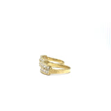 Two Fingers 10K Yellow Gold Women Ring - orquebec