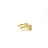 Two Fingers 10K Yellow Gold Women Ring - orquebec