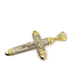 Urde Cross with Hanged Christ 10K Yellow Gold Pendant - orquebec