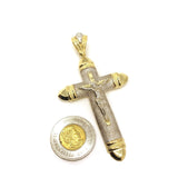 Urde Cross with Hanged Christ 10K Yellow Gold Pendant - orquebec