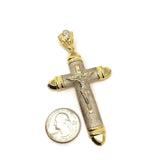 Urde Cross with Hanged Christ 10K Yellow Gold Pendant - orquebec