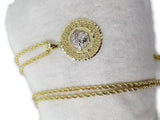 Versace 10k Yellow Gold 2 mm Diamond Cut Torsade with Medusa Head Pendant - orquebec