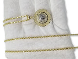 Versace 10k Yellow Gold 2 mm Diamond Cut Torsade with Medusa Head Pendant - orquebec