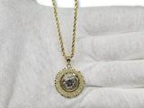 Versace 10k Yellow Gold 2 mm Diamond Cut Torsade with Medusa Head Pendant - orquebec