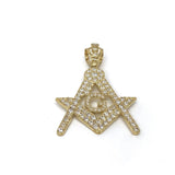 Vintage Masonic Symbol Free Mason 10K Yellow Gold Pendant - orquebec
