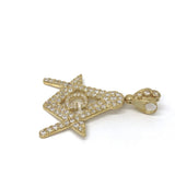 Vintage Masonic Symbol Free Mason 10K Yellow Gold Pendant - orquebec